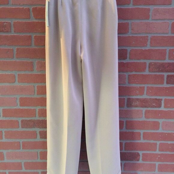 NWT TAHARI Womens Light Tan Creme Beige Lined Straight Leg Career Pants Sz 2 - Picture 3 of 8